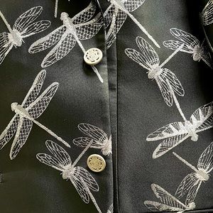 Black Sport Coat with Metallic Dragonflies